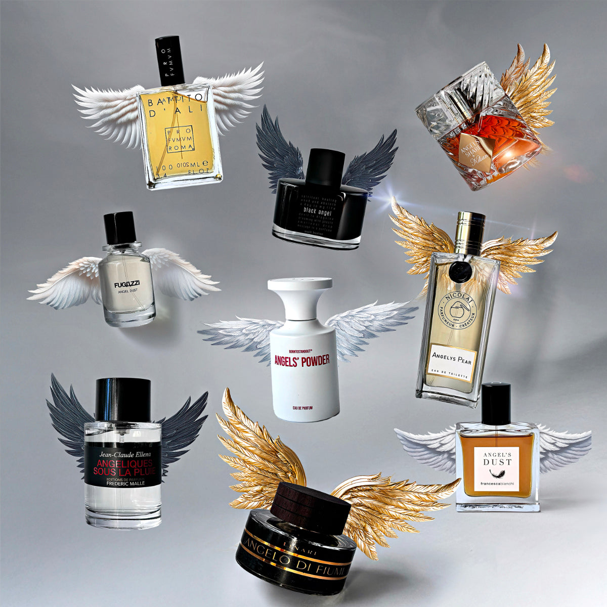 Auswahl an Parfums passend zum Thema der Kolumne