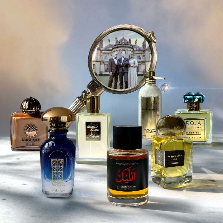 Auswahl an Parfums passend zum Thema der Kolumne