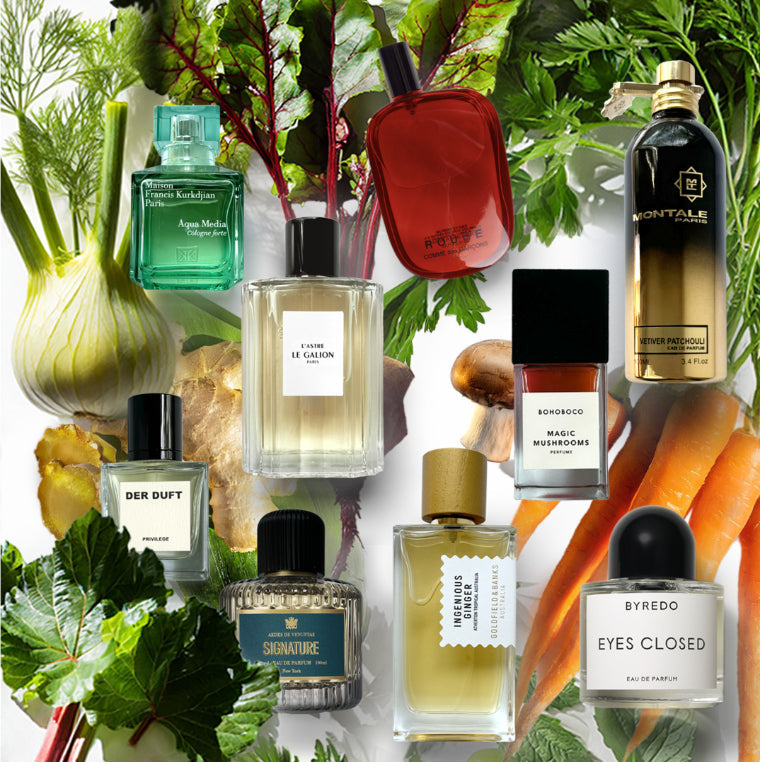 Auswahl an Parfums passend zum Thema der Kolumne