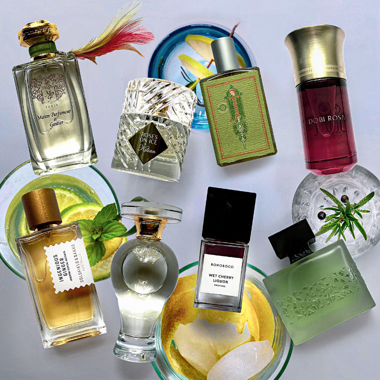 Auswahl an Parfums passend zum Thema der Kolumne