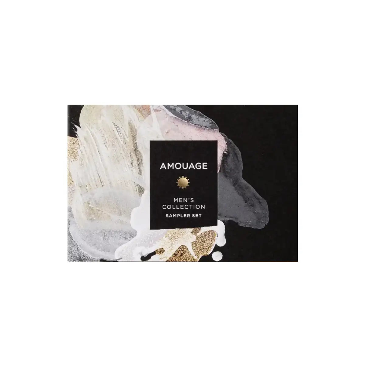 Amouage - Men's Collection - Discovery Set mit modernem abstrakten Design in Schwarz, Weiß und Gold auf Verpackung