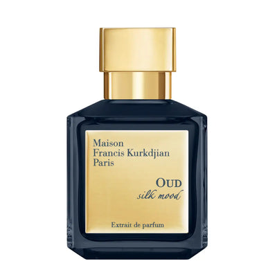Maison Francis Kurkdjian Paris -Silk Mood - Extrait de Parfum in edlem dunklem Flakon mit goldfarbenem Verschluss präsentiert