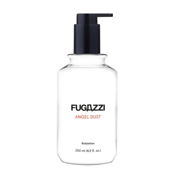 Fugazzi - Angel Dust - Bodylotion in transparenter Flasche mit schwarzem Pumpspender und schlichtem Design